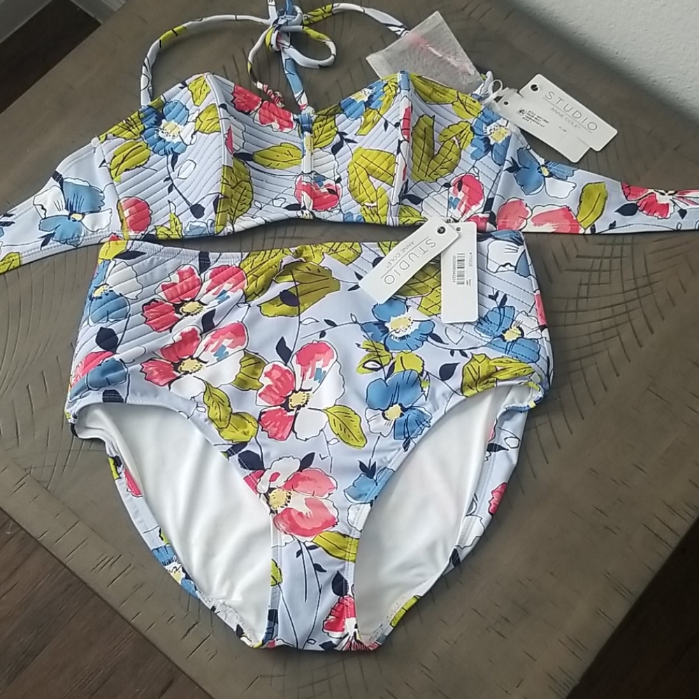 NWT Anne Cole multi-color 2-piece bikini
